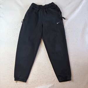 HEAVY Nike Sweatpants Mens XS Black Fleece Joggers Swoosh Logo